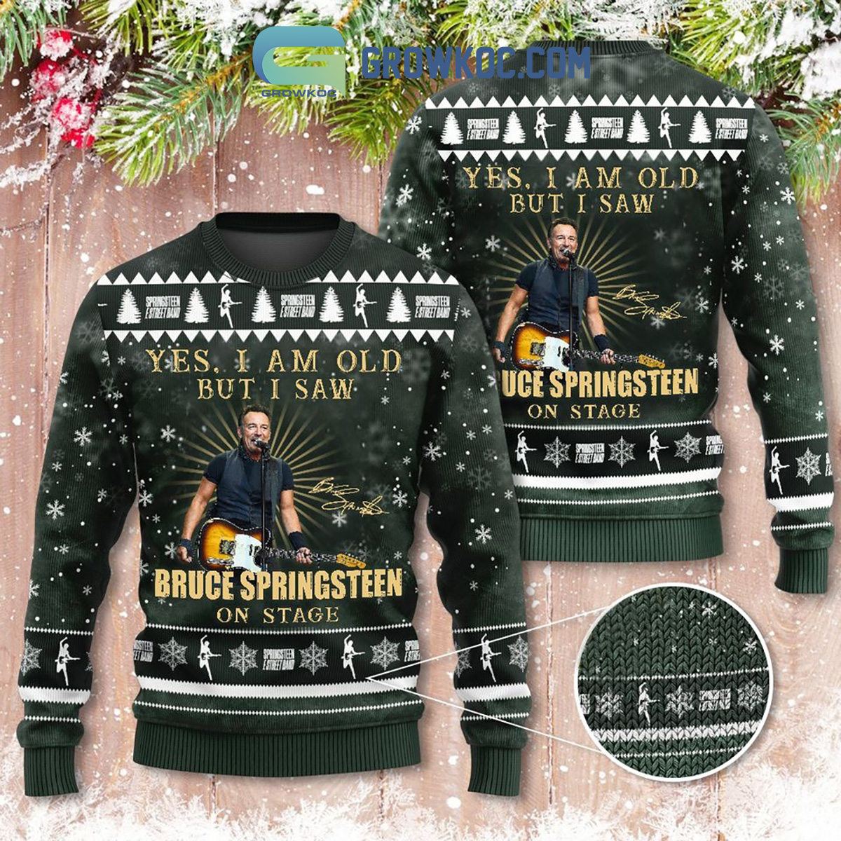 Yes I Am Old But I Saw Bruce Springsteen On Stage Christmas Ugly Sweater