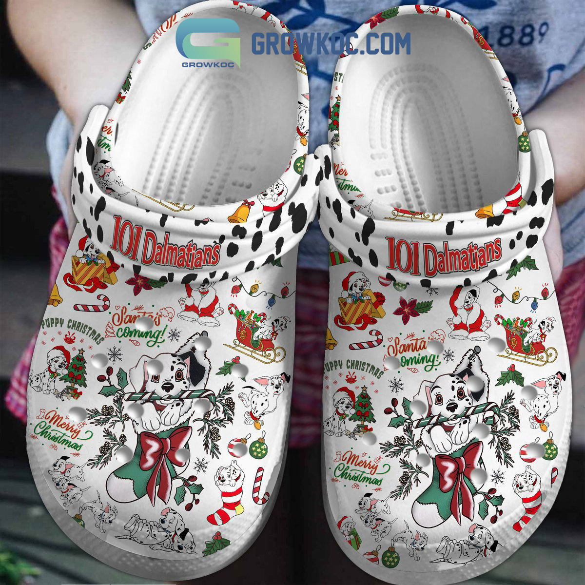 101 Dalmatians Santa Is Coming Merry Christmas Clogs Crocs