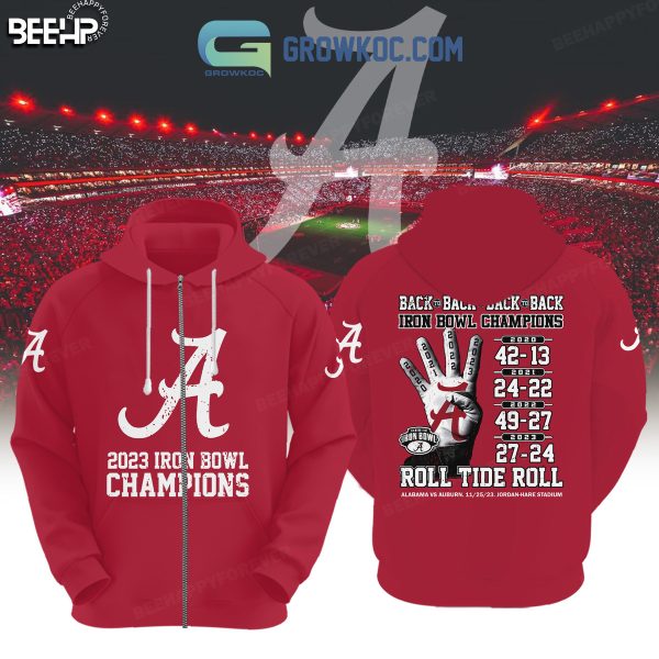 Alabama Crimson Tide 2023  State Iron Bowl Champions Roll Tide Roll Big Al Hoodie T Shirts Red Design