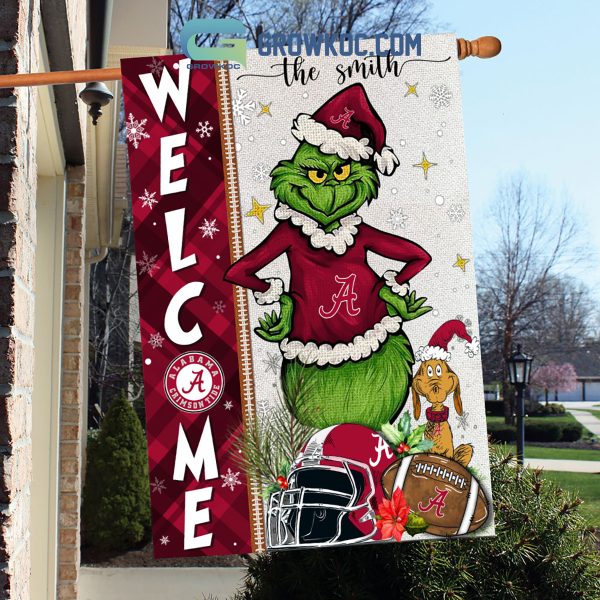 Alabama Crimson Tide NCAA Grinch Football Welcome Christmas House Garden Flag
