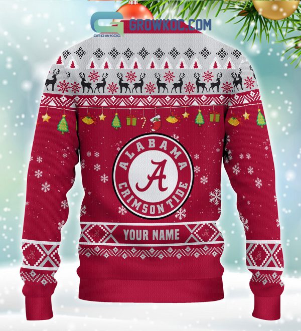 Alabama Crimson Tide NCAA Ho Ho Ho Snow Christmas Personalized Ugly Sweater