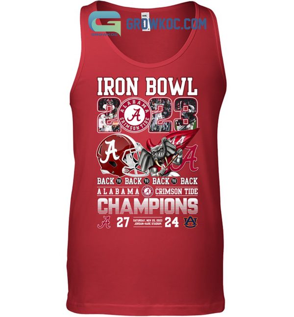 Alabama Crimson Tide State Iron Bowl 2023 Champions Back To Back Roll Tide Big Al Hoodie T Shirts