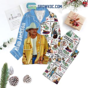 Alan Jackson Chasin’ That Neon Rainbow Christmas Silk Pajamas Set