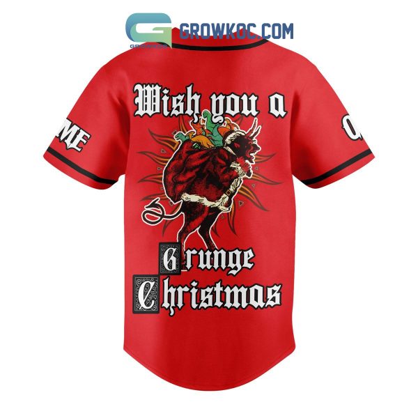 Alice In Chains Wish You A Grunge Christmas Winter Holiday Custom Name Number Personalized Baseball Jersey