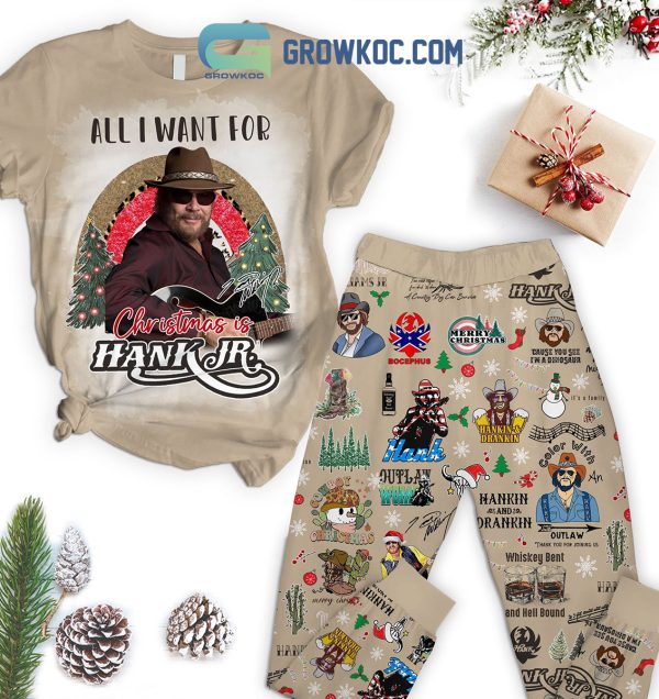 All I Want For Christmas Is Hank JR Fleece Pajamas Set