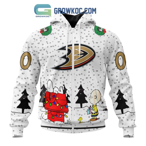 Anaheim Ducks NHL Mix Snoopy Peanuts Christmas Personalized Hoodie T Shirt