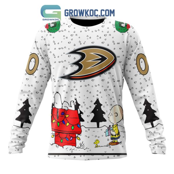 Anaheim Ducks NHL Mix Snoopy Peanuts Christmas Personalized Hoodie T Shirt