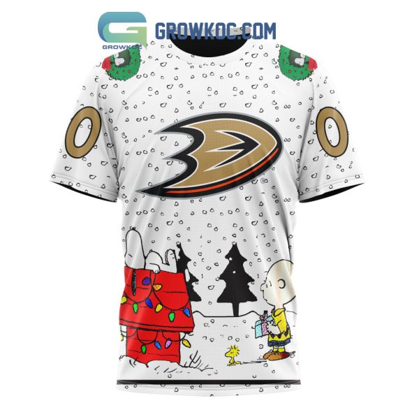 Anaheim Ducks NHL Mix Snoopy Peanuts Christmas Personalized Hoodie T Shirt