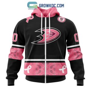 Anaheim Ducks NHL Special Style Paisley In October We Wear Pink Breast Cancer Personalized Hoodie T Shirt