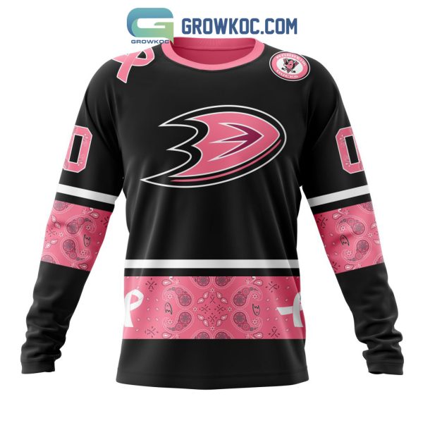 Anaheim Ducks NHL Special Style Paisley In October We Wear Pink Breast Cancer Personalized Hoodie T Shirt