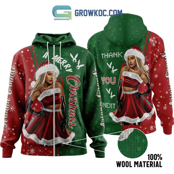 Ariana Grande A Merry Christmas Thank You Next Zipper Hoodie Sweater