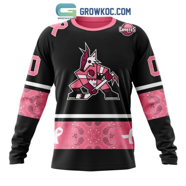 Arizona Coyotes NHL Special Style Paisley In October We Wear Pink Breast Cancer Personalized Hoodie T Shirt