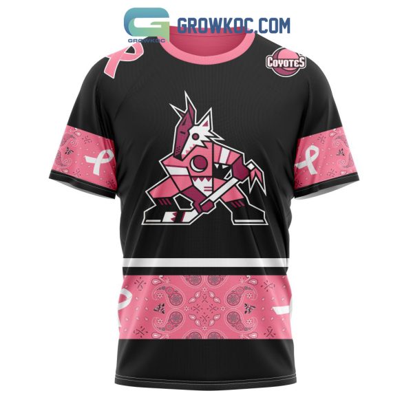 Arizona Coyotes NHL Special Style Paisley In October We Wear Pink Breast Cancer Personalized Hoodie T Shirt