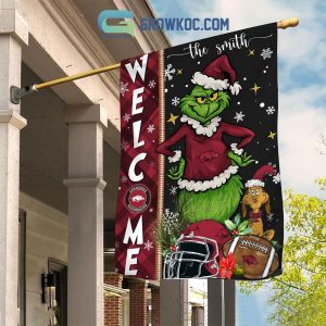 Arkansas Razorbacks NCAA Grinch Football Welcome Christmas House Garden Flag