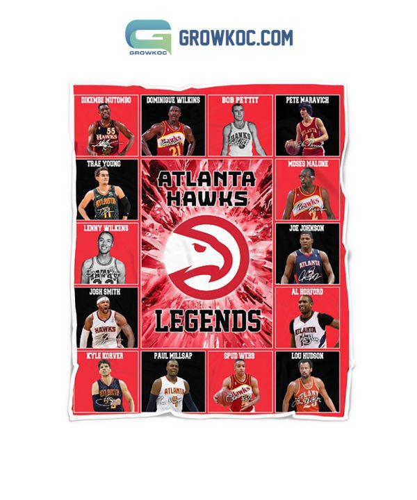 Atlanta Hawks Legends True To Atlanta NBA Team Fleece Blanket Quilt