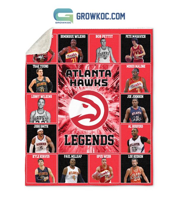Atlanta Hawks Legends True To Atlanta NBA Team Fleece Blanket Quilt