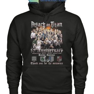 Attack On Titan 10th Anniversary 2013 2023 Memories T Shirt