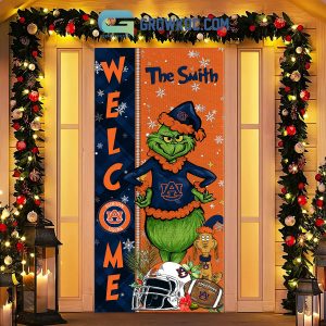 Auburn Tigers Grinch Football Welcome Christmas Personalized Decor Door Cover