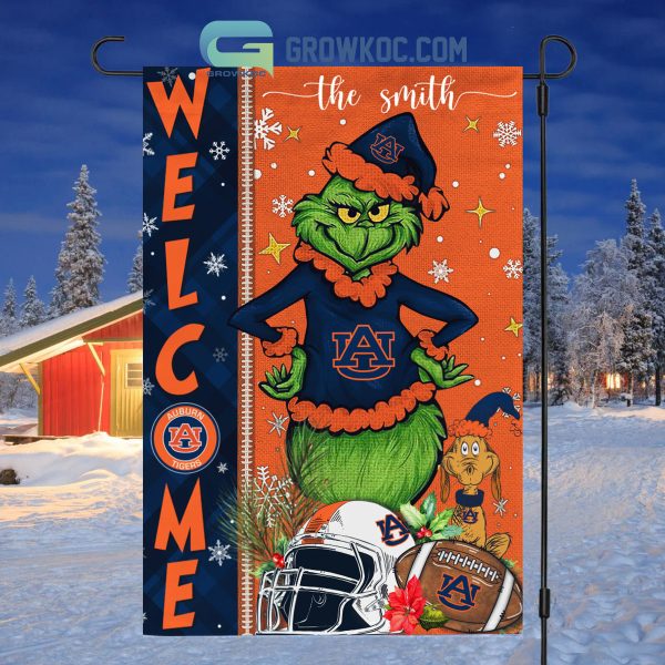 Auburn Tigers NCAA Grinch Football Welcome Christmas House Garden Flag