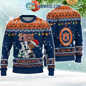 Auburn Tigers NCAA Ho Ho Ho Snow Christmas Personalized Ugly Sweater