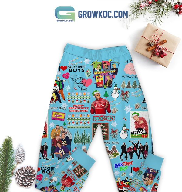 Backstreet Boys All I Want For Christmas Is Backstreet Boys Don’t Go Breaking My Heart A Very Backstreet Christmas Winter Holiday Fleece Pajama Sets