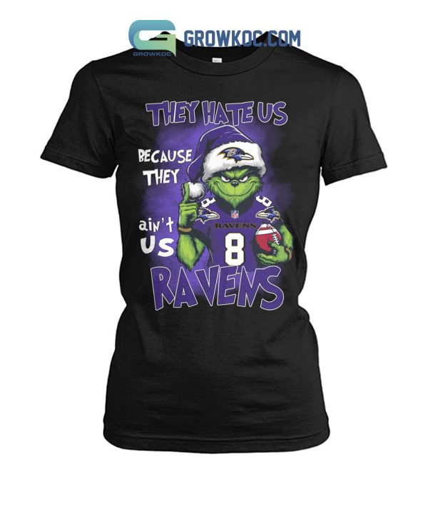 Baltimore Ravens They Hate Us Because They Ain_t Us Ravens Grinch Christmas Holidays Hoodie T Shirts