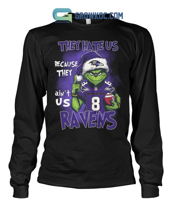 Baltimore Ravens They Hate Us Because They Ain_t Us Ravens Grinch Christmas Holidays Hoodie T Shirts