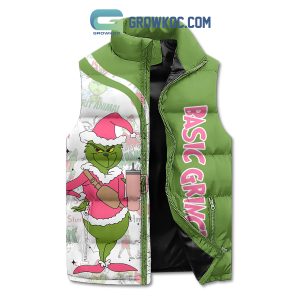 Basic Grinch Christmas Winter Grinch On The Inside Bougie On The Outside Sleeveless Puffer Jacket