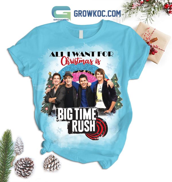 Big Time Rush All I Want For Christmas Is Big Time Rush Once A Rush Always A Rusher BRT Big Time James Girl Winter Holiday Fleece Pajama Sets
