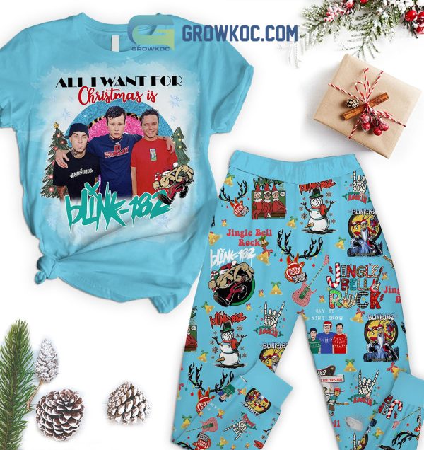 Blink 182 All I Want For Christmas Is Blink 182 Jingle Bell Rock Sat It Ain’t Snow Winter Holiday Fleece Pajama Sets