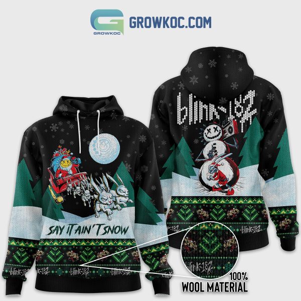 Blink 182 Band Say It Ain’t Snow Christmas Zip Hoodie Sweater