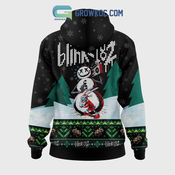 Blink 182 Band Say It Ain’t Snow Christmas Zip Hoodie Sweater