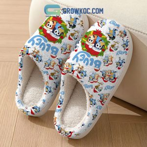 Bluey Merry Christmas House Slippers