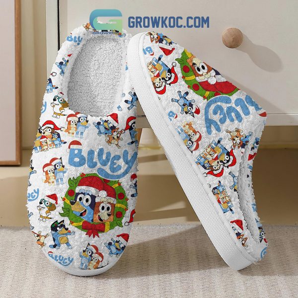 Bluey Merry Christmas House Slippers