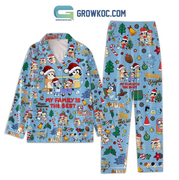 Bluey My Family Is The Best Merry Christmas Pajamas Set