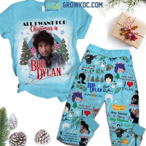 Bob Dylan All I Want For Christmas Is Bob Dylan Be Groovy Or Leave Man I Will Be Home For Christmas Fleece Pajama Set