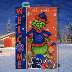 Boise State Broncos NCAA Grinch Football Welcome Christmas House Garden Flag