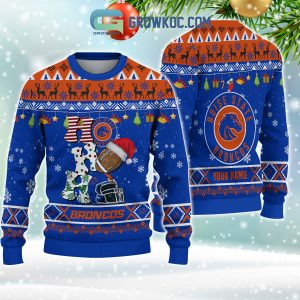 Boise State Broncos NCAA Ho Ho Ho Snow Christmas Personalized Ugly Sweater