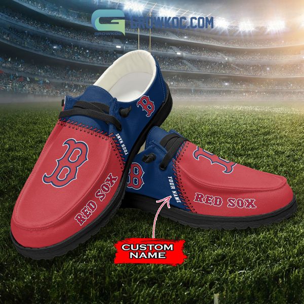 Boston Red Sox MLB Personalized Hey Dude Shoes