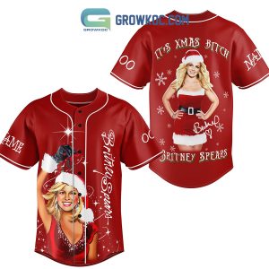 Britney Spears It Is Xmas Btch Baby One More Time Christmas Custom Name Number Baseball Jersey