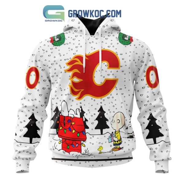 Calgary Flames NHL Mix Snoopy Peanuts Christmas Personalized Hoodie T Shirt