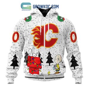 Calgary Flames NHL Mix Snoopy Peanuts Christmas Personalized Hoodie T Shirt