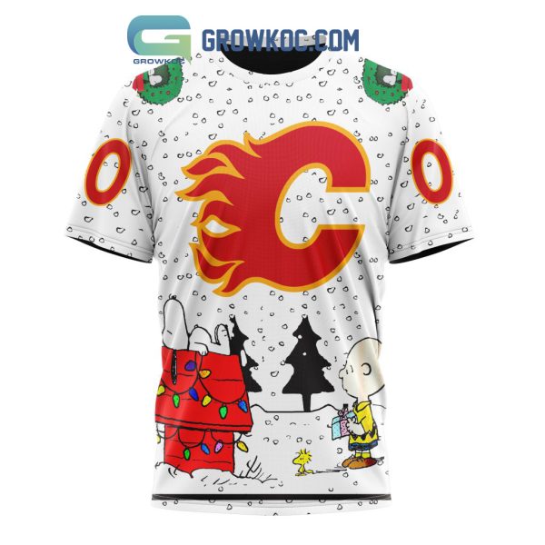 Calgary Flames NHL Mix Snoopy Peanuts Christmas Personalized Hoodie T Shirt