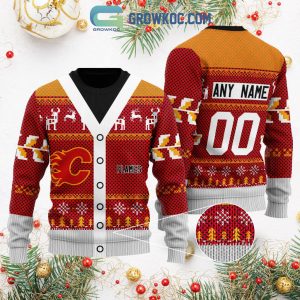 Calgary Flames Supporter Christmas Holiday Personalized Ugly Sweater
