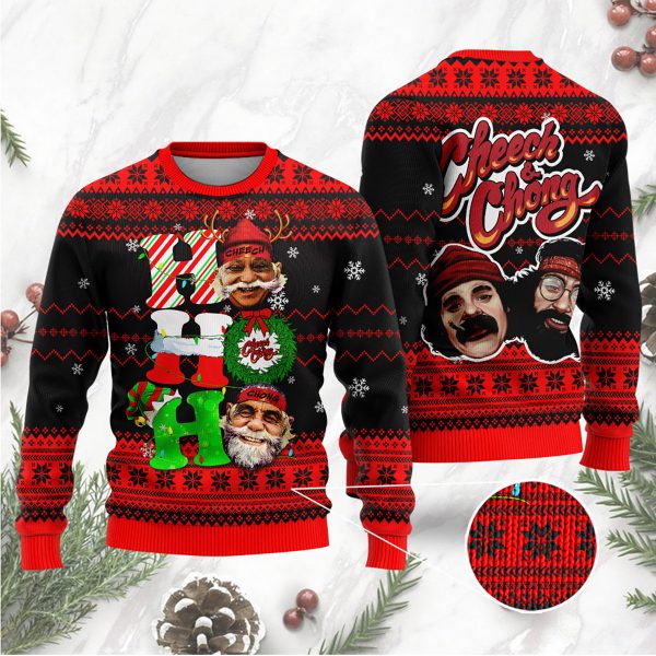Cheech&Chong Ho Ho Ho Merry Christmas Ugly Sweater