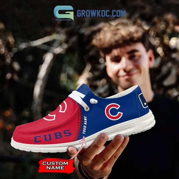 Chicago Cubs MLB Personalized Hey Dude Shoes