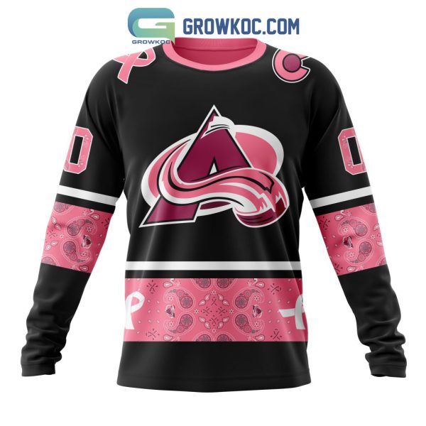 Colorado Avalanche NHL Special Style Paisley In October We Wear Pink Breast Cancer Personalized Hoodie T Shirt