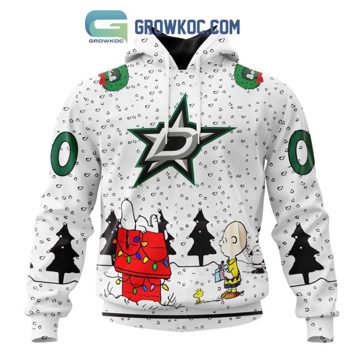 Dallas Stars NHL Mix Snoopy Peanuts Christmas Personalized Hoodie