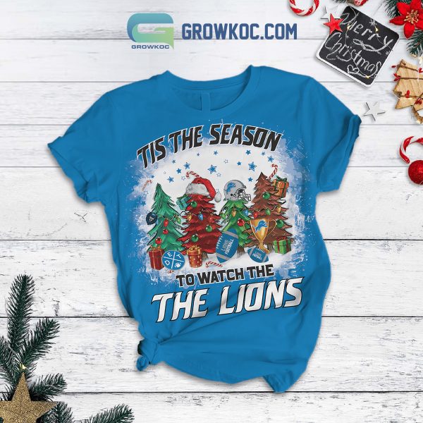 Detroit Lions Tis The Season To Watch The Lions One Pride Defend The Den Roary Gridiron Heroes Christmas Fleece Pajama Set