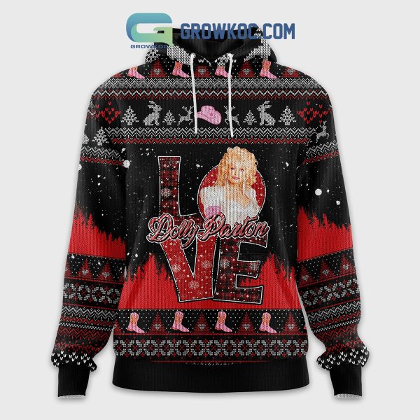 Dolly Parton Love Have A Holly Dolly Christmas Zip Hoodie Sweater